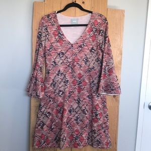 Anthropology bell sleeve dress